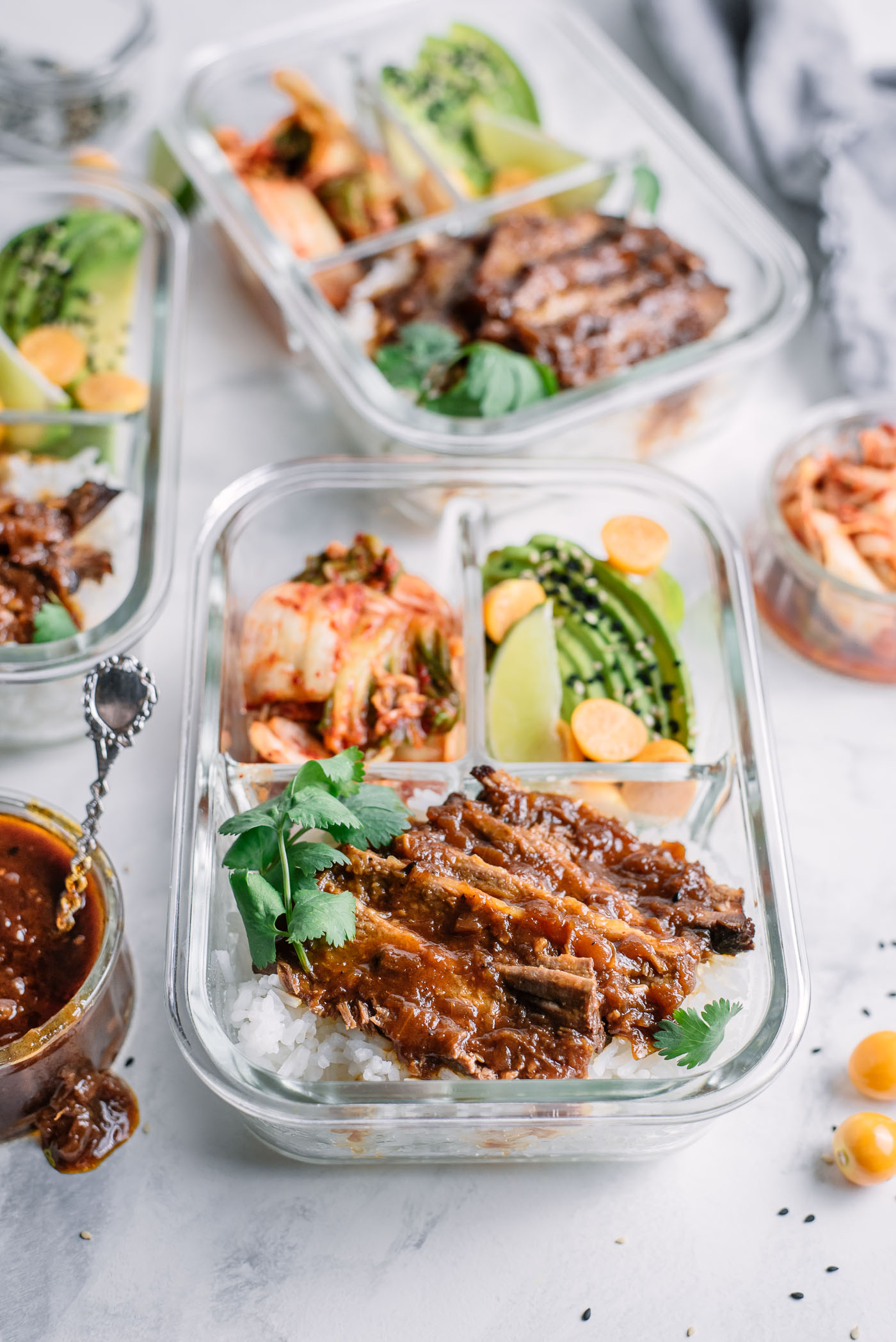 Pressure Cooker Korean Beef Brisket Meal Prep Bowls